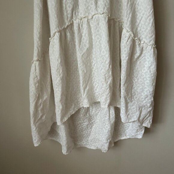 Shyanne Women’s White Eyelet Hi-Low Midi Skirt Off White Cream Size Large - Picture 3 of 7
